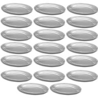 Kit 20 Travessas 21cm Inox Rasa Restaurante Buffet Servir Petiscos Porções Saladas