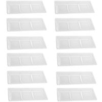 Kit 12 Petisqueiras Cristal Wolff Pearl 3 Divisórias 30x13cm Incolor Petisco Relevo Mesa Posta 