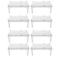 Kit 8 Organizadores Para Armário Prateleira Empilhável Multiuso Branco OU