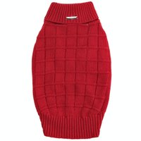Suéter de Tricô Gola V Transpassada e Mangas Longas Vermelho Tam GG
