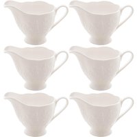 6 Porta Molhos Porcelana New Bone Branca 200ml Lyor Molheiras para Caldas Butterfly Flowers