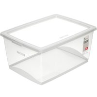 Caixa Organizadora de Plástico 60L com Tampa My Closet Ordene Transparente Retangular Gigante