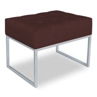 Puff Lisa Suede Marsala Base Metálica Industrial Prata - Pallazio