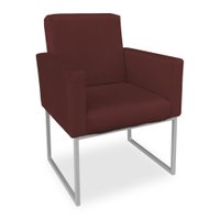 Poltrona Clarice Veludo Marsala Base Metálica Industrial Prata - Pallazio