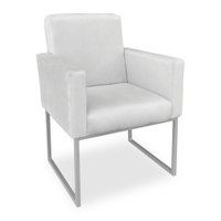 Poltrona Clarice Veludo Cinza Base Metálica Industrial Prata - Pallazio