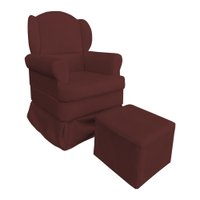 Poltrona de Amamentação com Puff Serena Suede Marsala - Pallazio