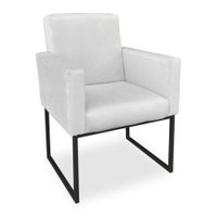 Poltrona Clarice Veludo Cinza Base Metálica Industrial Preto - Pallazio