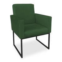 Poltrona Clarice Veludo Verde Base Metálica Industrial Preto - Pallazio