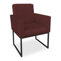 Poltrona Clarice Veludo Marsala Base Metálica Industrial Preto - Pallazio