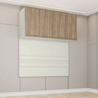 Armário Aéreo para Quarto Ponte Seletto 4 Portas Areia/Jequitibá - Henn