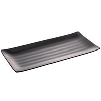 Kit 36 Travessas Servir Sushi Sashimi 35x16cm Comida Japonesa Melamina Pretas para Restaurante Bar Lancheria
