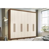 Guarda Roupa Casal 8 Portas e 4 Gavetas c/ Pés 8.4 Master New jatoba/Areia - Santos Andirá