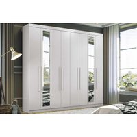 Guarda Roupa Casal 8 Portas e 4 Gavetas c/ Espelho 8.4 Master New Branco - Santos Andirá