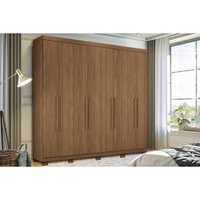 Guarda Roupa Casal 8 Portas e 4 Gavetas c/ Pés 8.4 Master New Jatoba - Santos Andirá