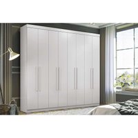 Guarda Roupa Casal 8 Portas e 4 Gavetas c/ Pés 8.4 Master New Branco - Santos Andirá
