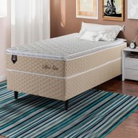 Conjunto Cama Box Solteiro Alford 96x203x66 Bege c/ Molas Ensacadas