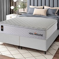 Conjunto Cama Box c/ Molas Ensacadas New Moon Branco King 193x203x66