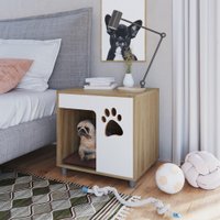 Mesa de Cabeceira Pet Para Cachorro Off White - Completa