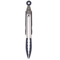 Pegador ou pinça multiuso com ponta de nylon azul - Inox 35 cm