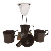 Kit de Café Egoista - Individual - 4 canecas Marrom  - Demolição - feito a mão