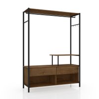 Guarda Roupa Closet Industrial 2 Gavetas Tóquio Preto/Demolição 119cm - Pallazio