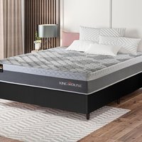 Conjunto Cama Box c/ Molas Ensacadas Sheffield Cinza Casal 138x188x65