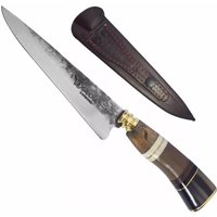 Faca Modelo Tesoura de Tosquia Artesanal 7' Aço Carbono 1070 Churrasco Cabos Sortidos
