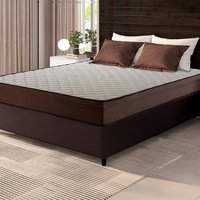 Conjunto Cama Box Espuma Atlanta Marrom Viúva 128x188x62