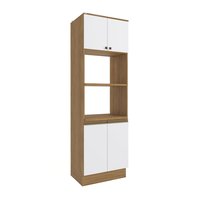 Conjunto 2 Fornos Celeste Kappesberg 100% MDF 4 Portas Nogueira/Branco 70cm