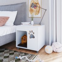 Mesa de Cabeceira Pet Para Cachorro Branca - Completa