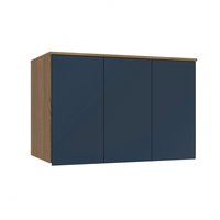 Armário Aéreo 3 Portas Kappesberg Adapt Nogueira/Azul Profundo 105cm