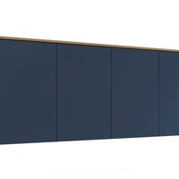 Armário Aéreo 4 Portas Kappesberg Adapt Nogueira/Azul Profundo 175cm