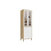 Cristaleira de Cozinha  Syrah c/ 4 Portas (2 c/ Vidro Reflecta) 75cm Amendoa/Off White - Ronipa