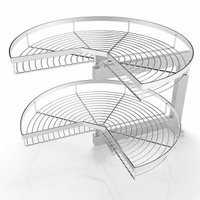 Cesto Giratório Duplo Redondo 70cm Aço Cromado Mantimentos Piva