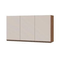 Armário Aéreo Para Cozinha 3 Portas Ebano/Off White