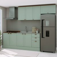 Armário De Cozinha Genialflex Iluminata 4 Peças Verde Mint