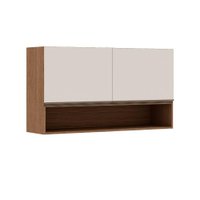 Armário Aéreo Para Cozinha 2 Portas Ebano/Off White