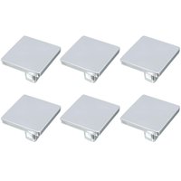 Kit 6 Puxadores Aspen 188 Ponto Quadrado Cromado Para Móvel Armários e Gavetas