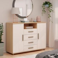 Comoda e Sapateira Berlim 2 Portas 4 Gavetas Freijo/ Off White