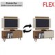 Rack com Painel Málaga para TV Até 50 Polegadas Ripado 1 Porta Flex Canelato/Natura/Off White - Atualle Móveis