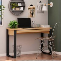 Escrivaninha Office com gaveta Deslizante Taurus Freijo Estrutura Preto Genialflex