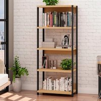 Estante Office Com Prateleiras Freijo Estrutura Preto Genialflex