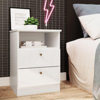 Mesa De Cabeceira Irlanda 2 Gavetas Branco