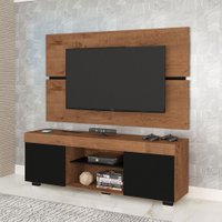 Rack com Painel para TV Até 65 Polegadas Denver 2 Portas Freijo Rustico/Preto Fosco - Atualle Móveis