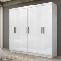 Guarda-Roupa Casal Paris 6 Portas 2 Gavetas Branco - Maxel
