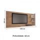 Painel para TV Até 60 Polegadas Rio de Janeiro New 3 Prateleiras Canelato Rustico/Natura/Off White - Atualle Móveis