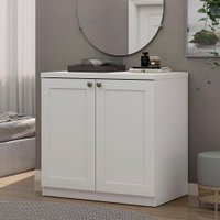 Comoda 100% MDF Infinity 2 Portas Branco em estilo americano, Portas Provençais