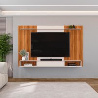 Painel para TV até 70 Polegadas 1 Prateleira DJ Móveis Leo Freijó Off White