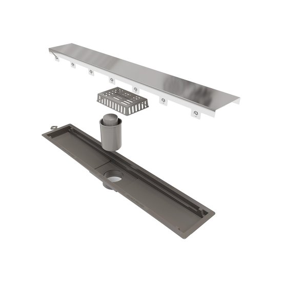 Ralo Linear Novii Sifonado 8892 50cm Saída Central com Tampa Inox Polida INOX POLIDO 8892