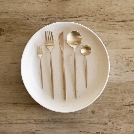 Faqueiro 30 Peças em Inox Berlin Kenya Dourado
